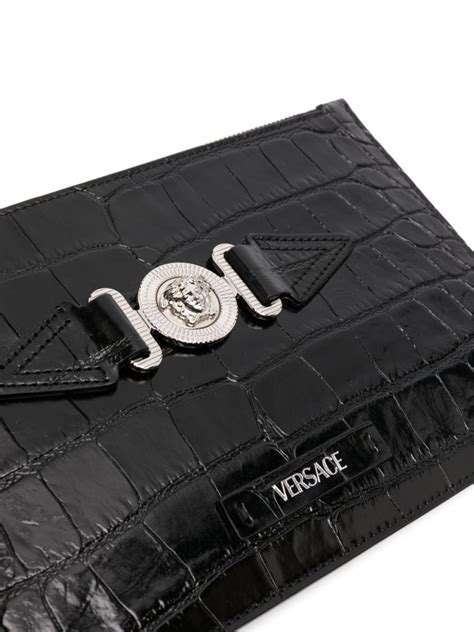 Versace Medusa Biggie Leather Clutch Bag 